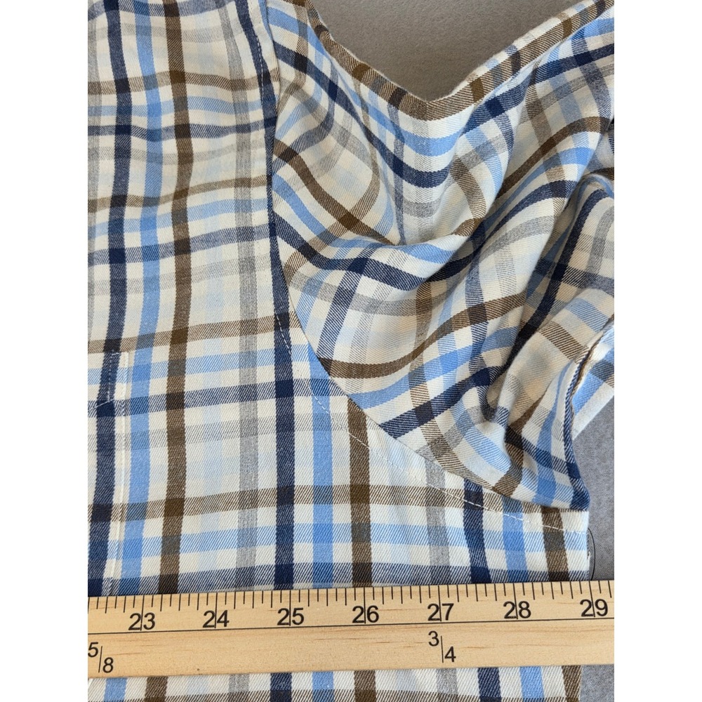 US Polo Assn Blue Brown Plaid Button Down Long Sleeve Preppy Classic 3XL NWT - Picture 4 of 10